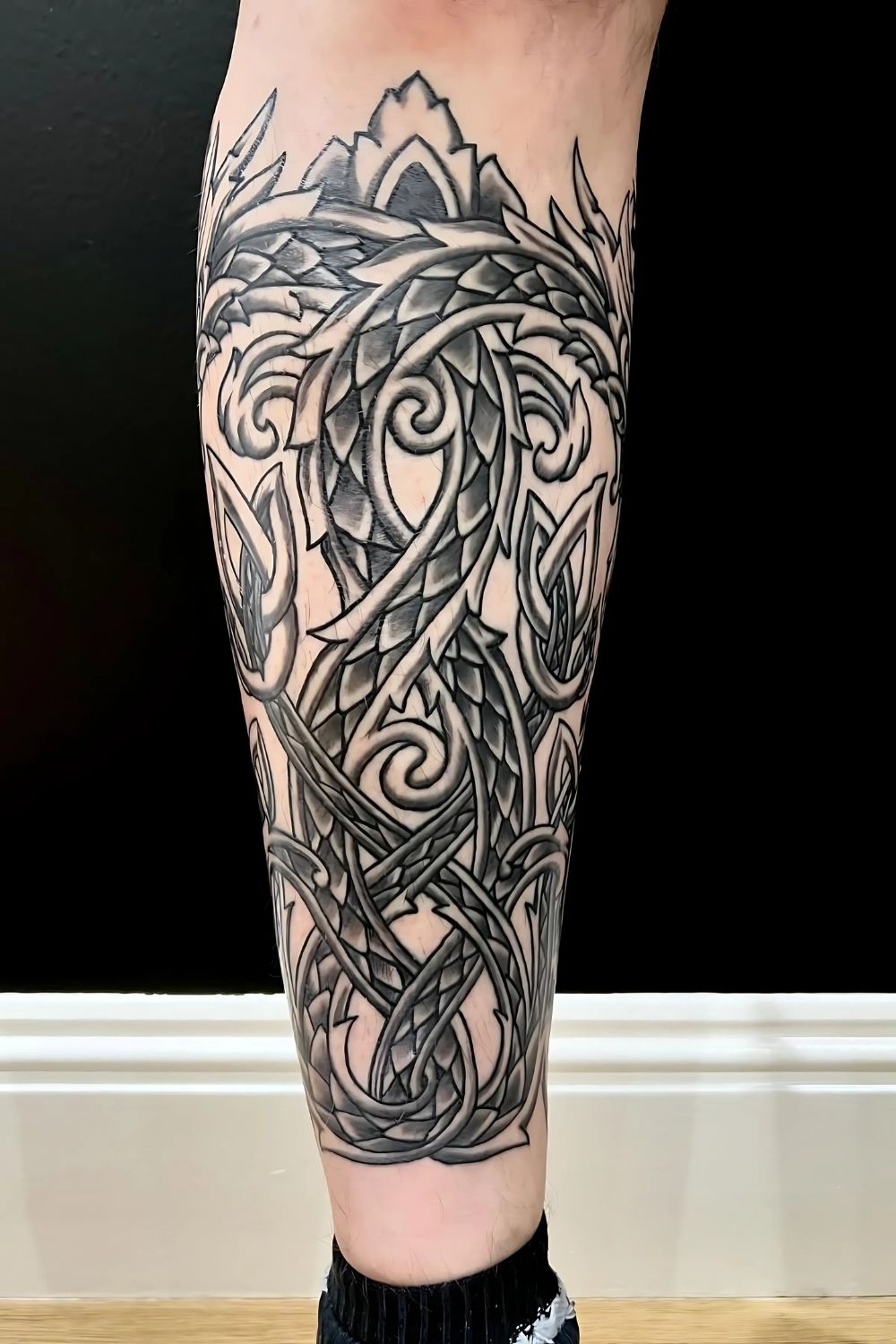 Celtic Knotwork Thigh Tattoo