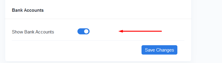 show bank accounts in invoice