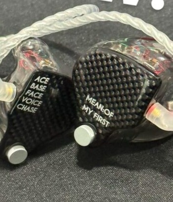 This contains an image of a Minho new in-ears. The words ACE, BASE, FACE, VOICE, and CHASE are written across them.