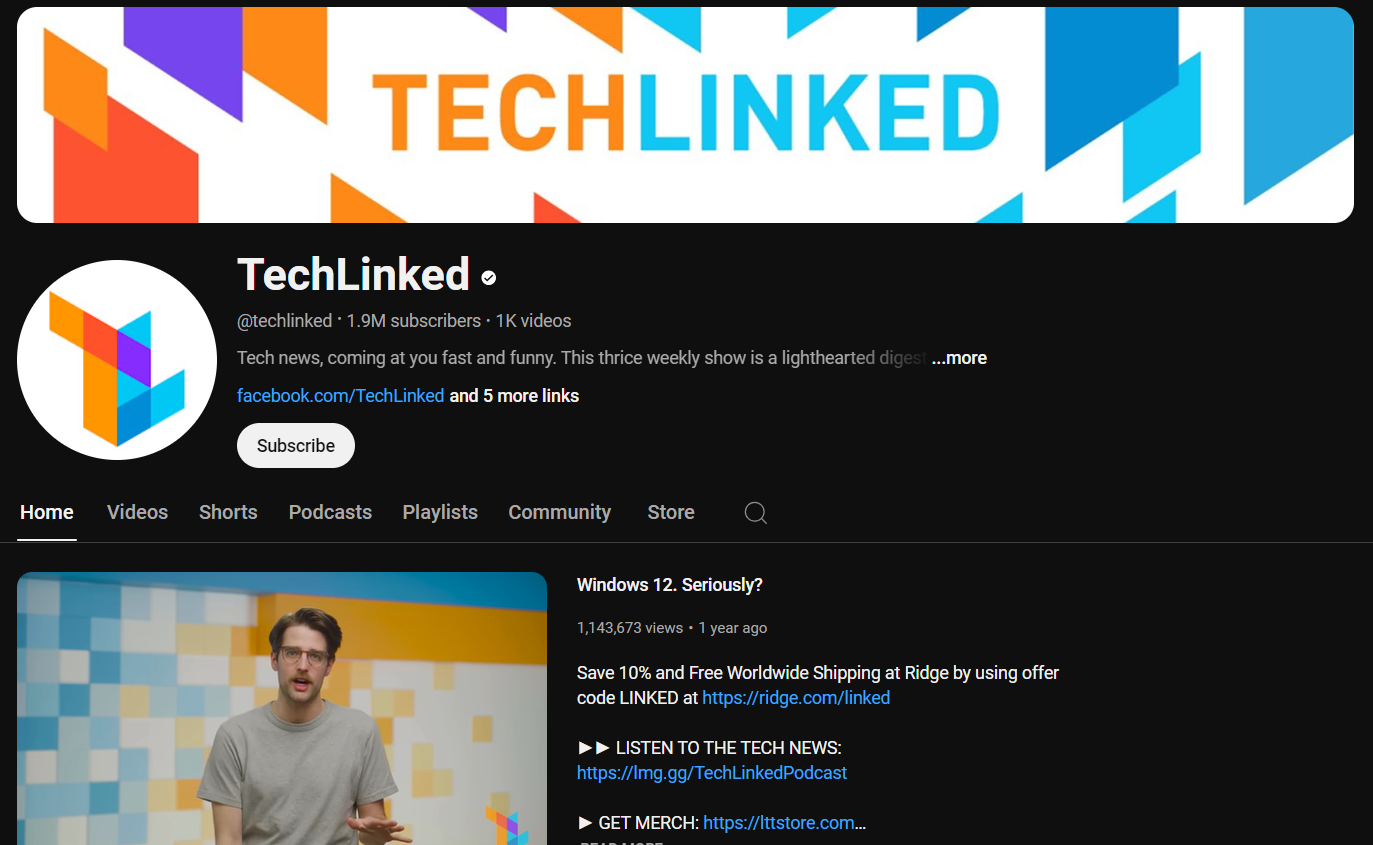 TechLinked Video Blog Example