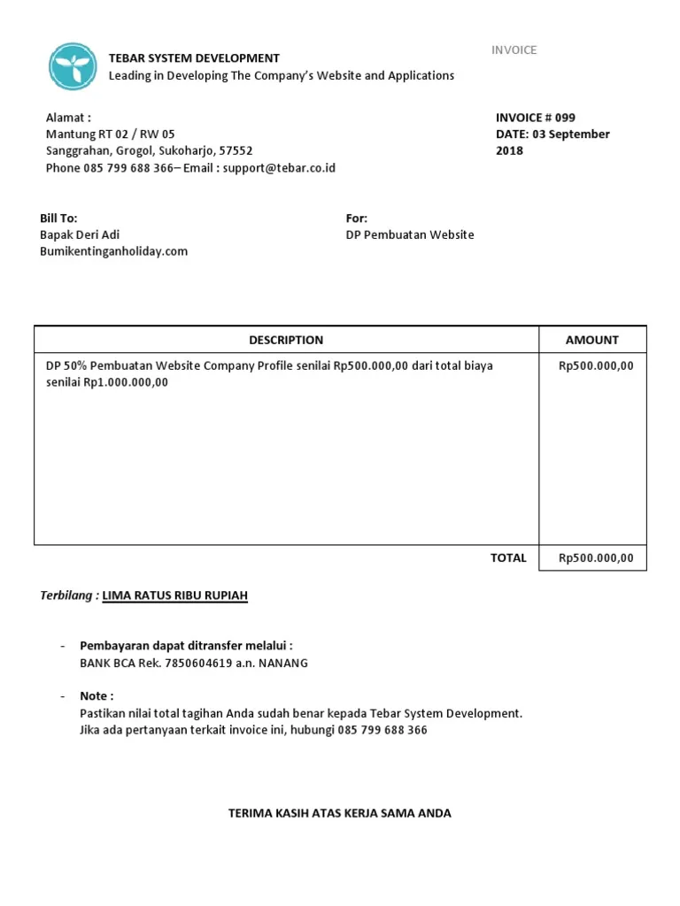 Invoice penagihan