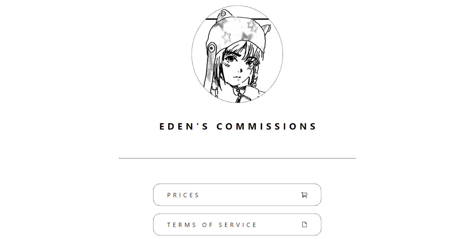 Edens Commissions Carrd Website Example