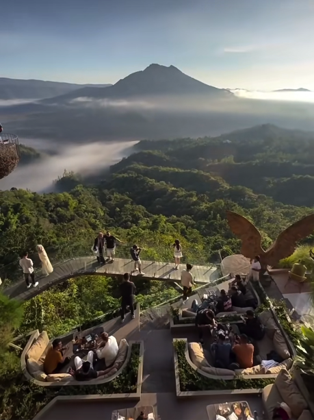 mount batur from akasa cafe