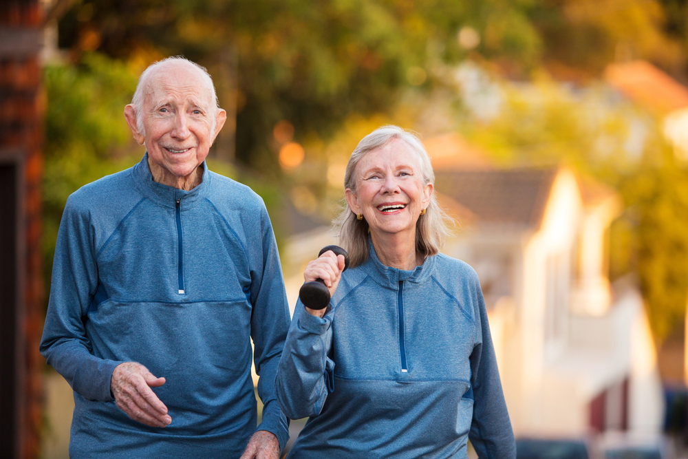 Senior couple doing exercise together