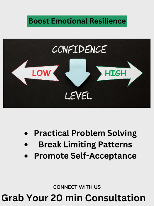 Boost Confidence Levels with Practical Problem Solving, Breaking Patterns, and Self-Acceptance.