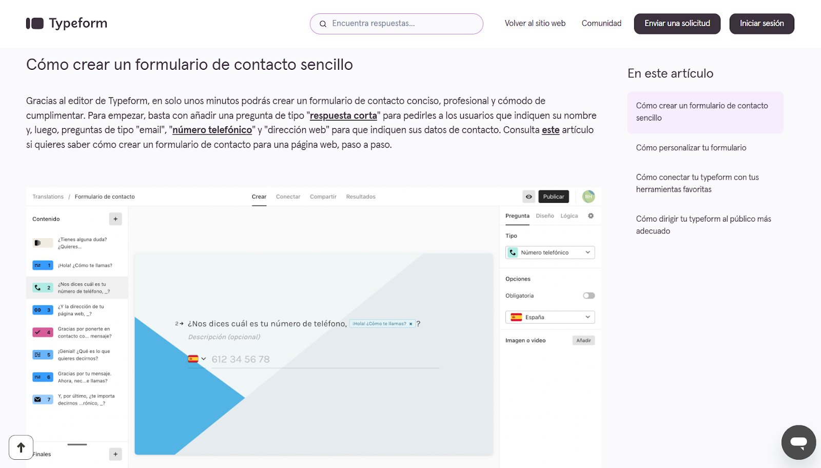 Typeform help center localization example