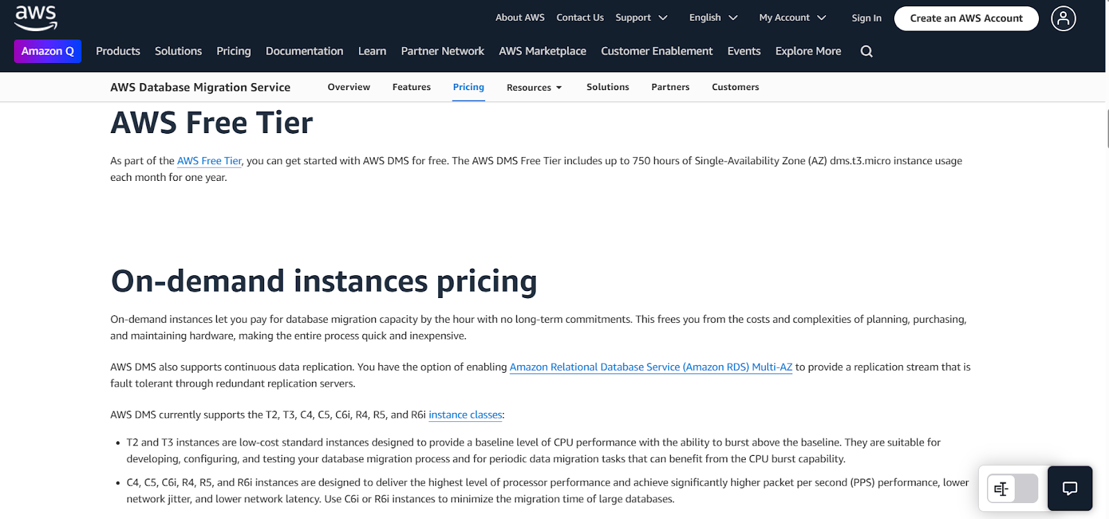 AWS free tier