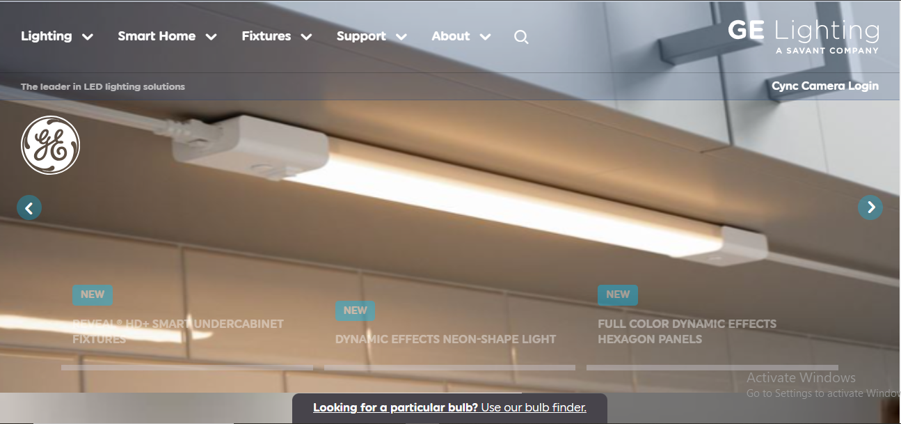 GE Lighting Homepage