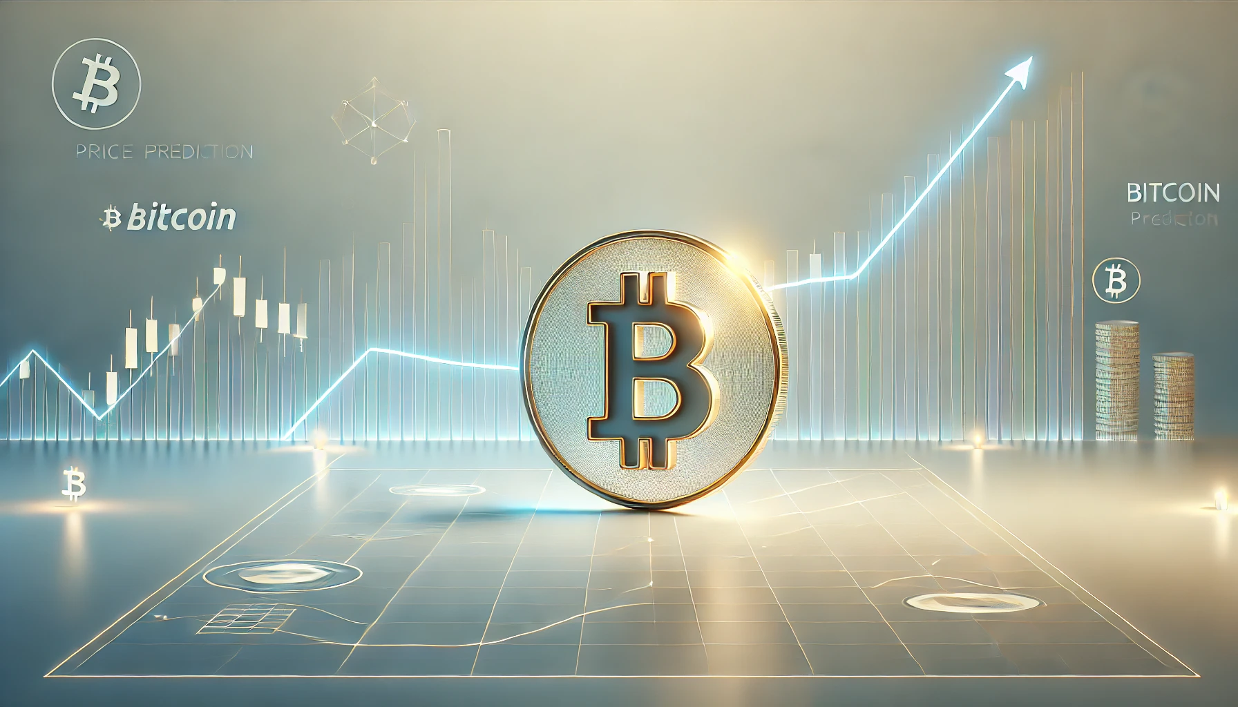 Bitcoin price prediction 2025 with financial chart and upward trends, technical analysis for cryptocurrency investors