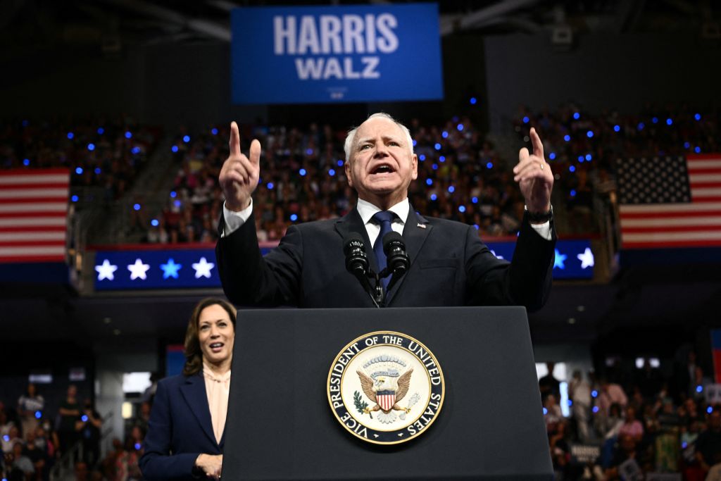 Vice presidential candidate Tim Walz speaks at campaign rally in Philadelphia.
