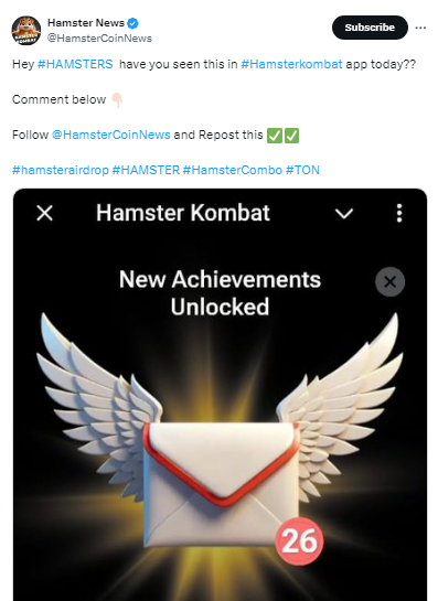 Hamster Kombat X Handle