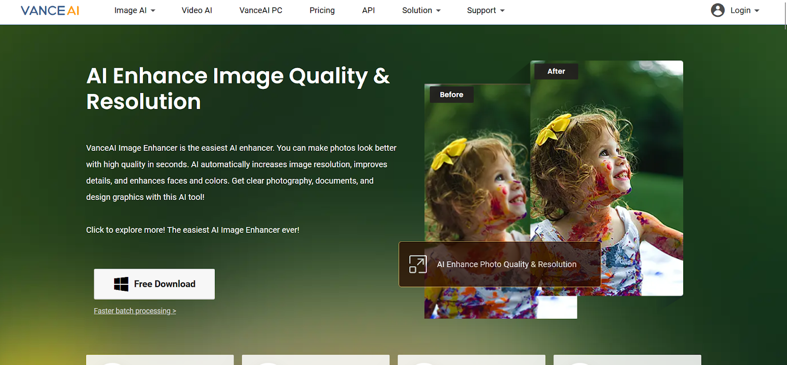vanceAI photo enhancer
