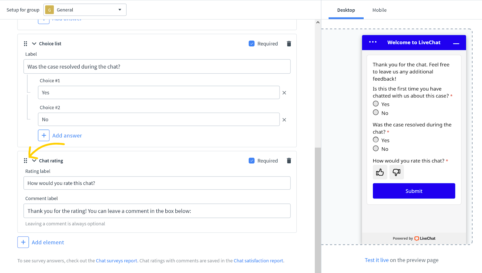 Reorder fields in post chat form.