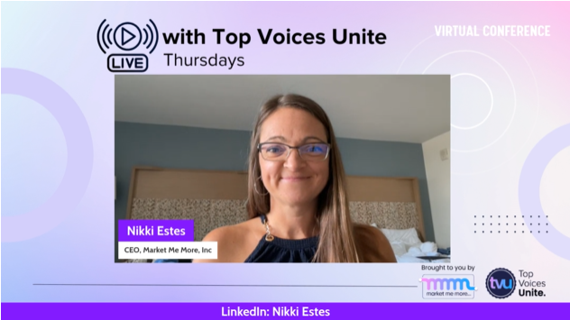 Nikki Estes livestream commentary featuring creators on LinkedIn