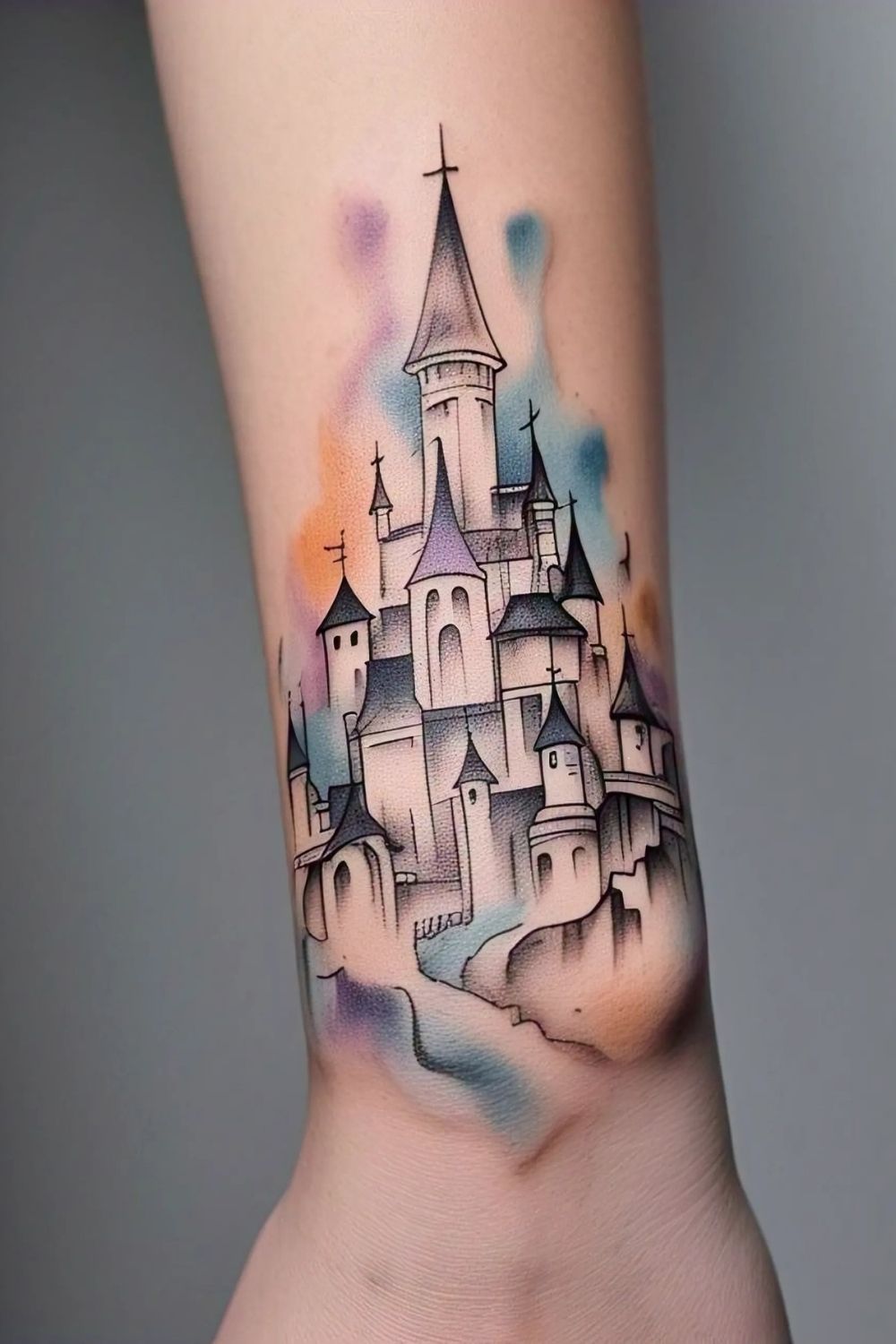 Watercolor & Abstract Castles