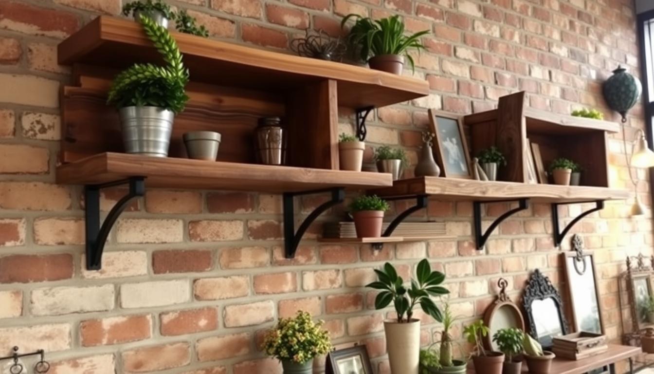 rustic shelves