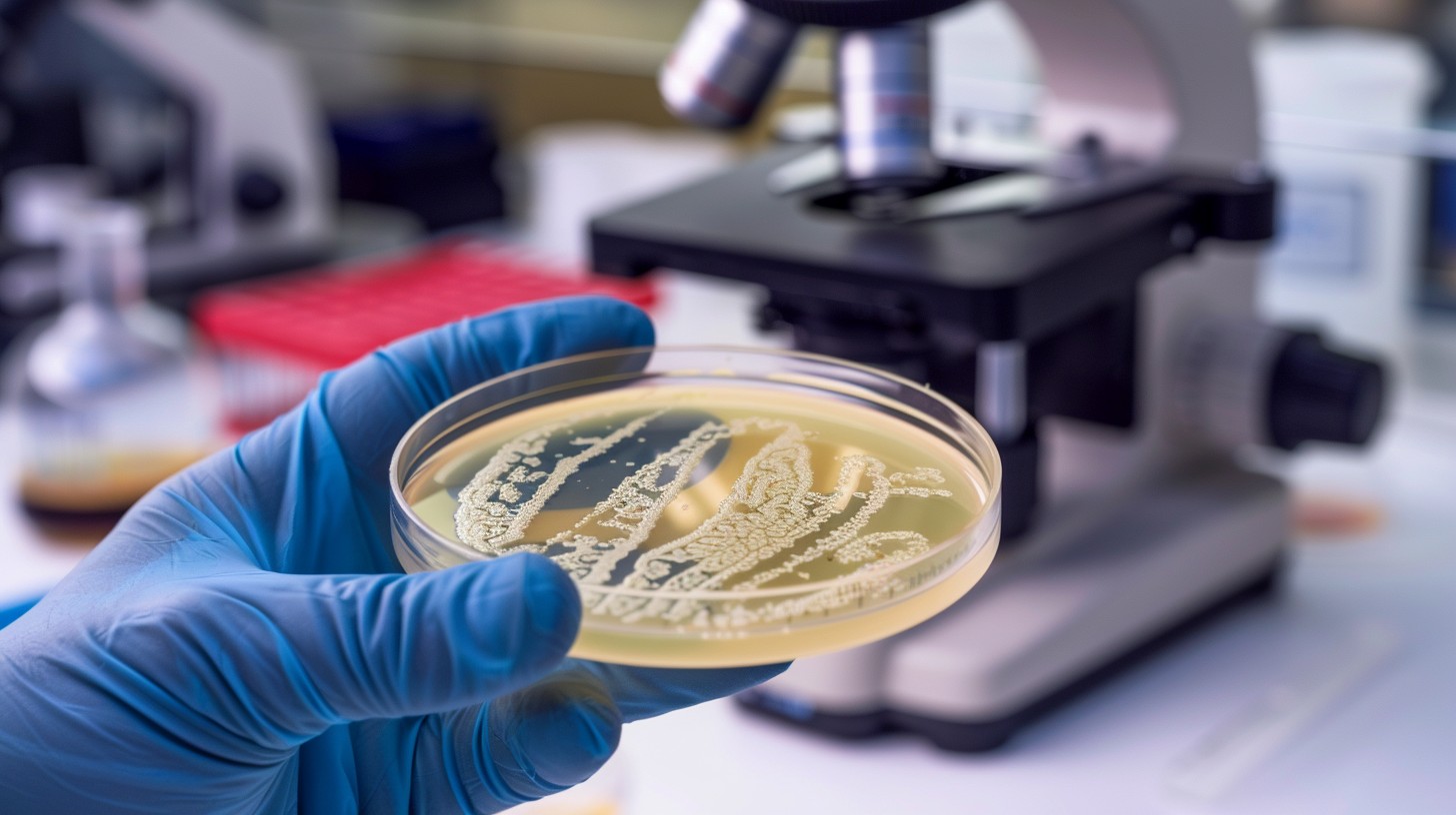 laboratory, bacteria check in lab. identify seborrheic dermatitis