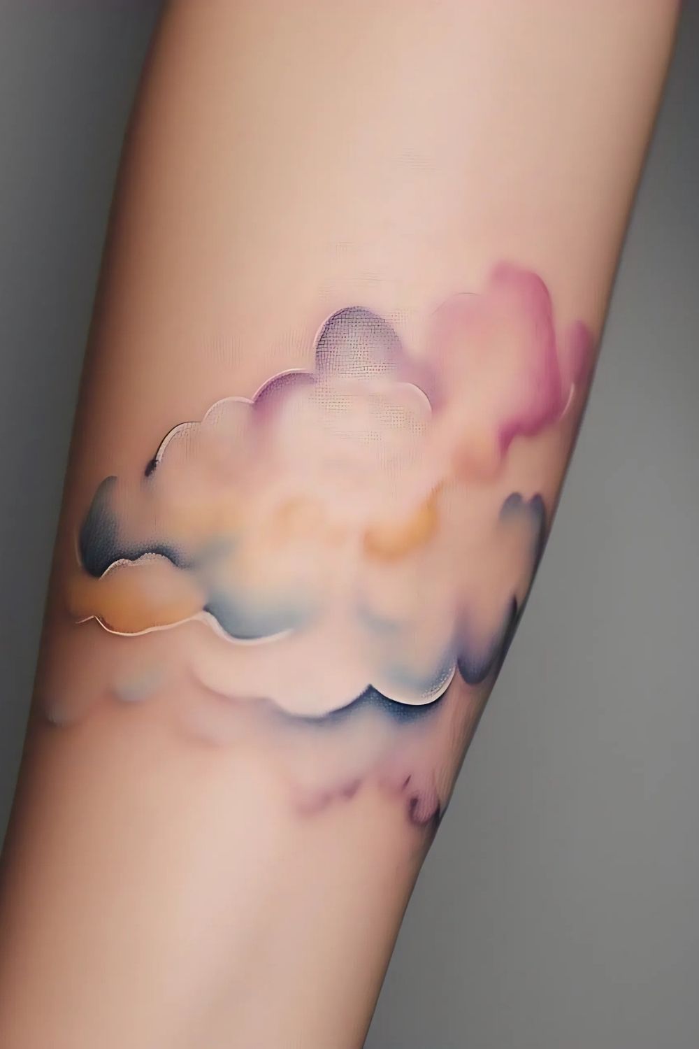 Watercolor Cloud Tattoo Arm