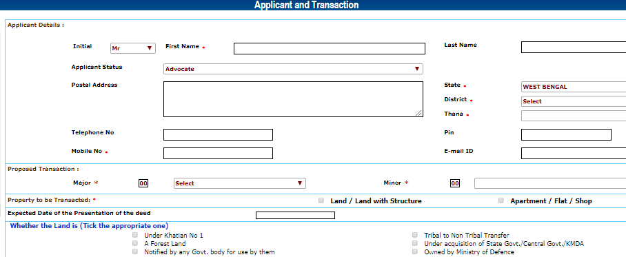 West-Bengal-Property-Registration-e-Requisition-Form-Filing