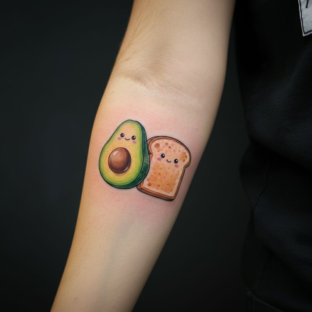 Avocado with Other Foods Tattoo