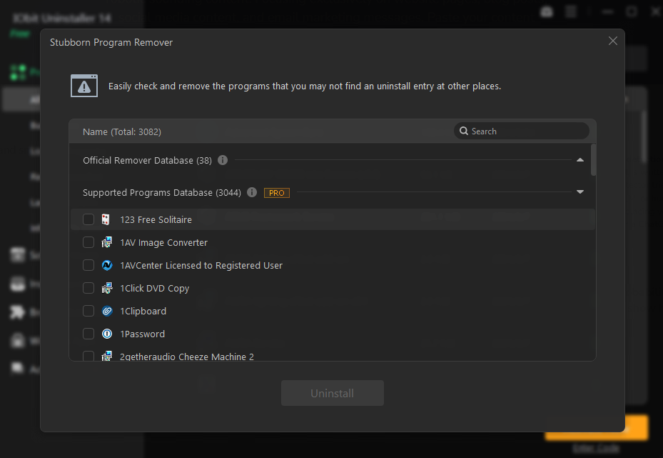 IObit Uninstaller 14_Stubborn Program Remover