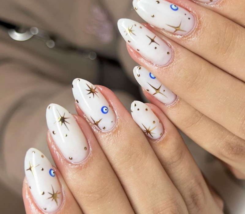 Milky White with Tiny Gems