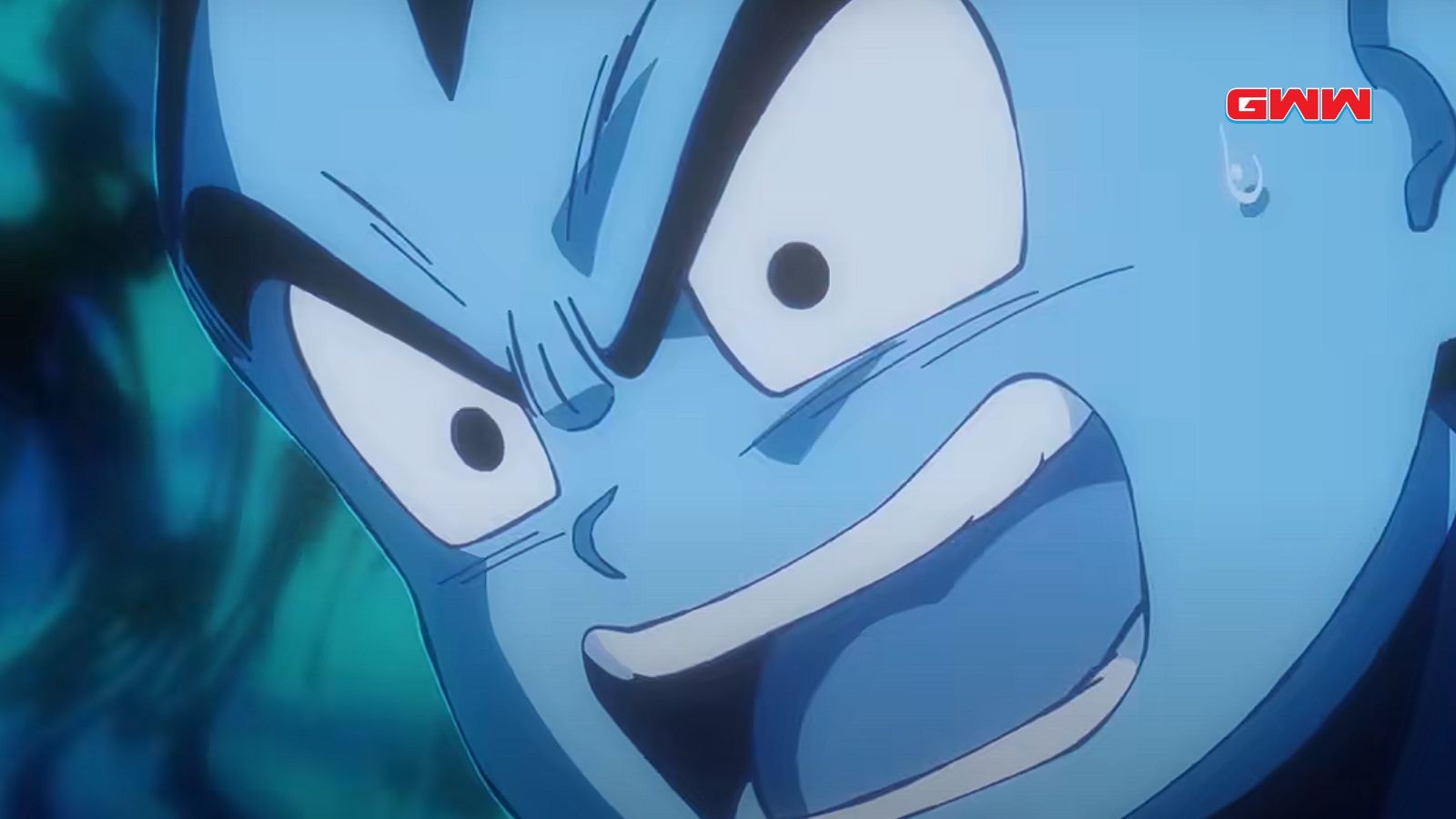 Vegeta shocked in Dragon Ball Daima, intense expression during unknown scene