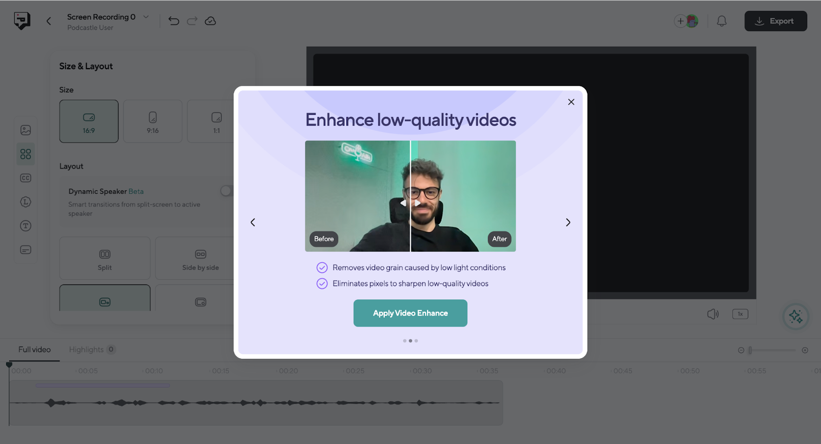 AI video enhancer