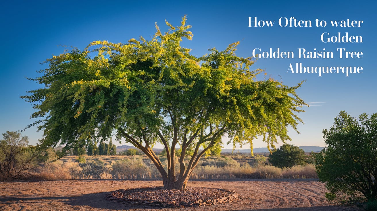 how often to water golden raisin trees Albuquerque