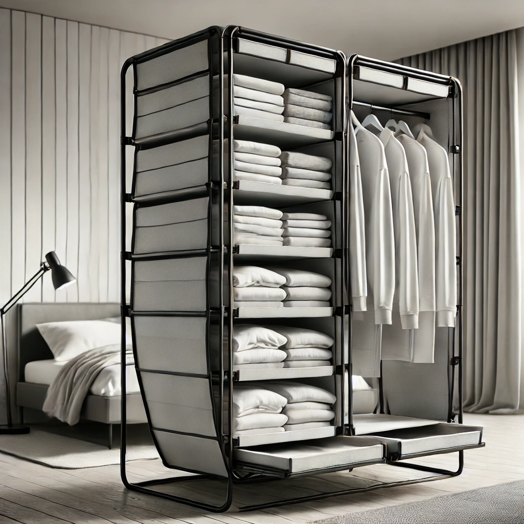 Store more with foldable wardrobes that blend organization and space-saving design.