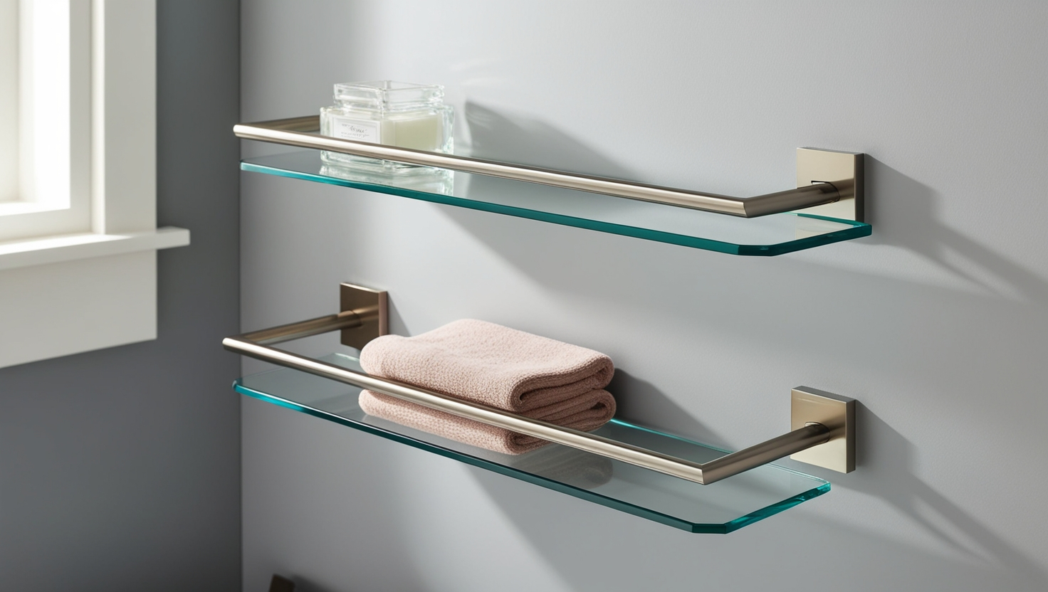 Signature Hardware Farber Collection Glass Bath Shelf 5812