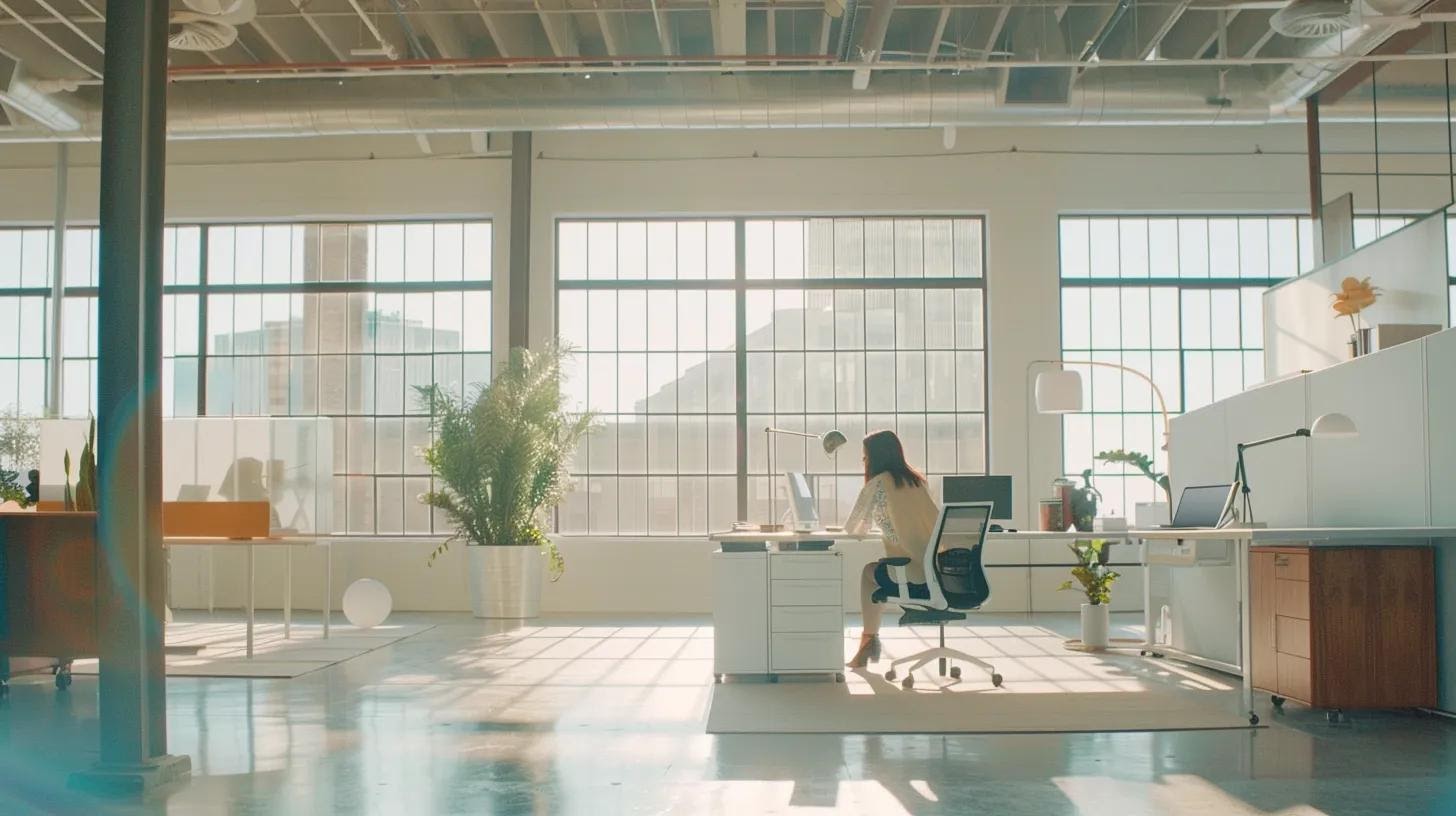 a sleek, modern office workspace. Validating Responsive Design Performance