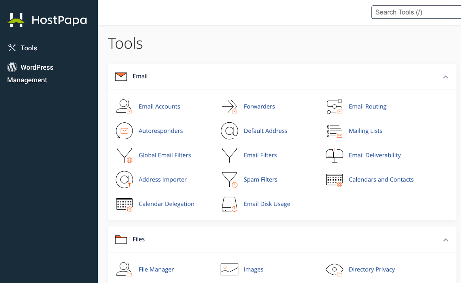 Le CPanel de HostPapa avec toutes les fonctionnalités nécessaires pour une gestion d’hébergement web sécurisée.