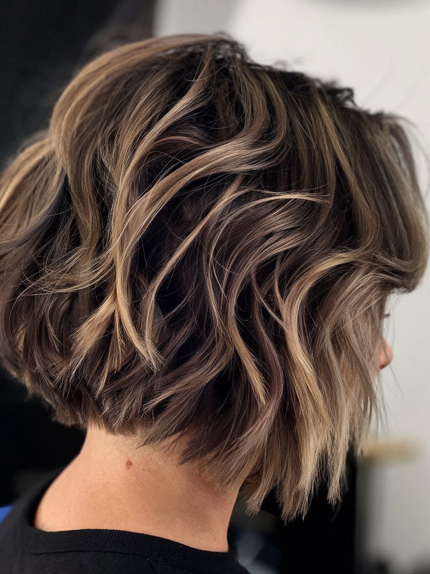 45. Inverted Bob for Coarse Wavy Hair