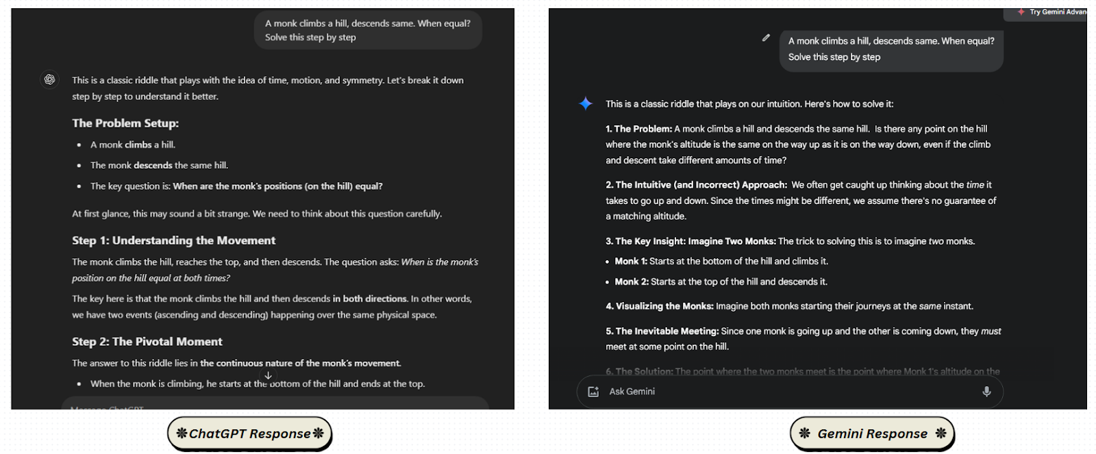 Gemini vs. ChatGPT comparison by prompting use case #4