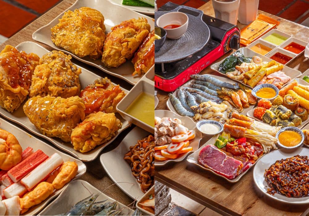 Buffet Chú Béo đa dạng trong lẩu, nướng và cả các món Hàn (Ảnh: Sưu tầm Internet)