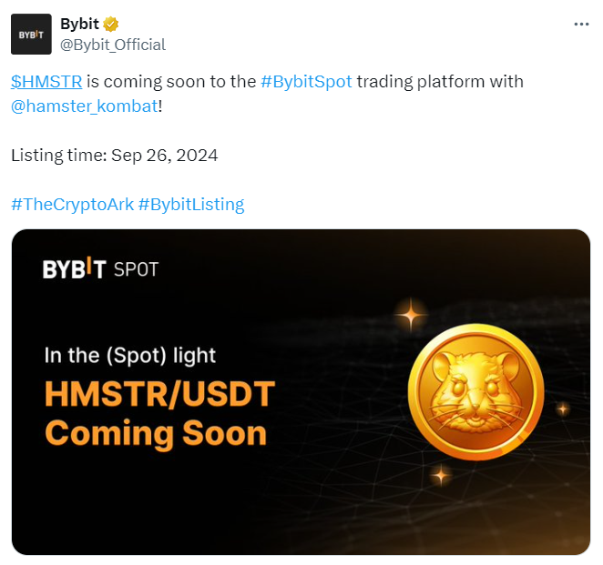 Bybit Set to List $HMSTR