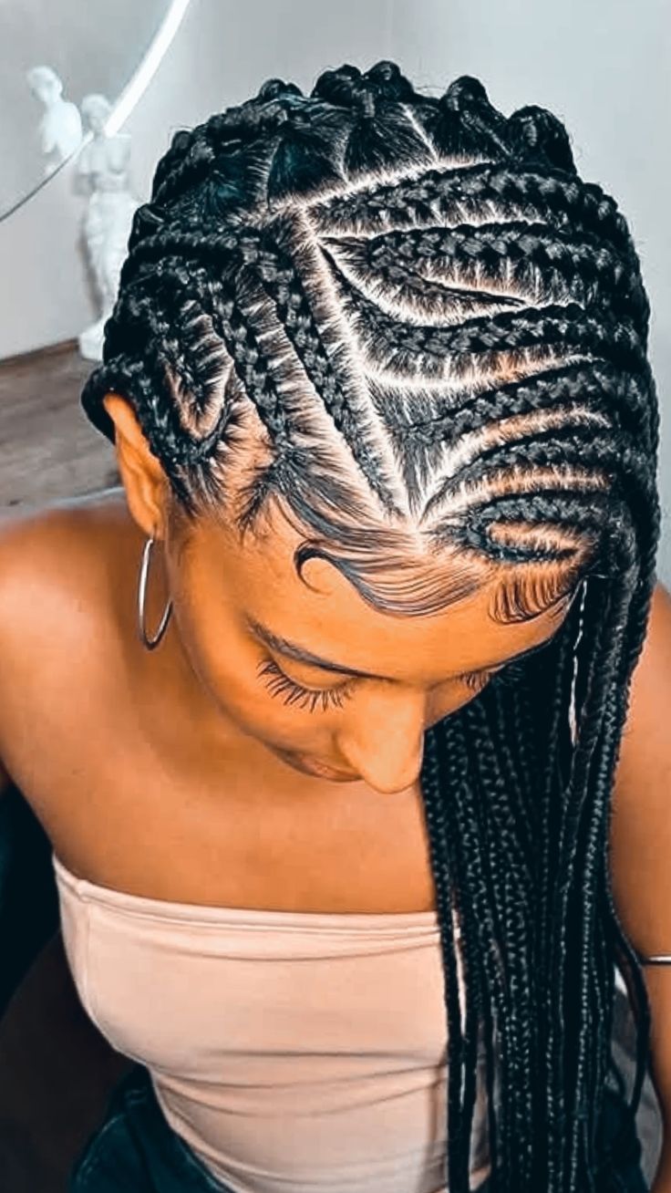 swirly cornrows as latest hair braids