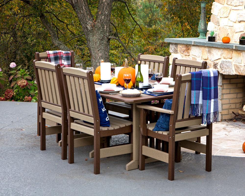tan and brown poly furniture dining set
