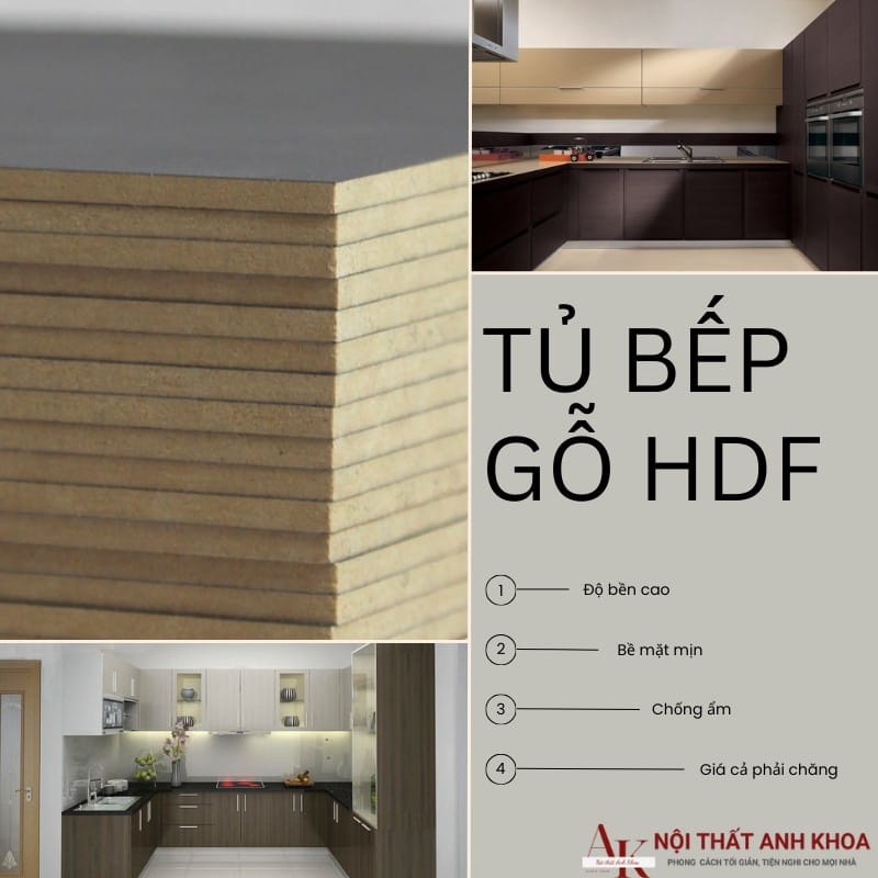 Tủ bếp gỗ công nghiệp HDF