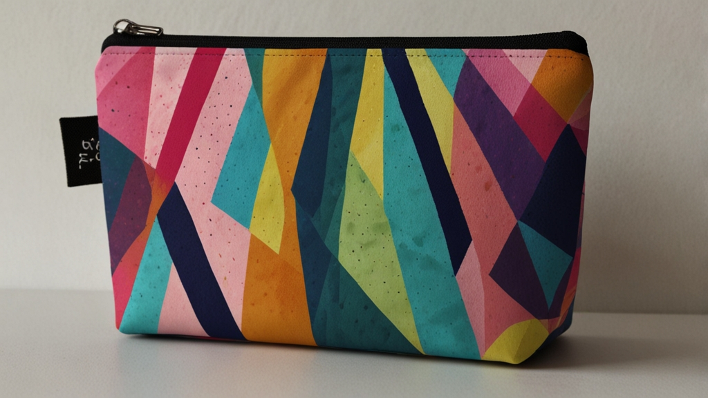 Cosmetic Bag Makeup Pouch Abstract Triangles