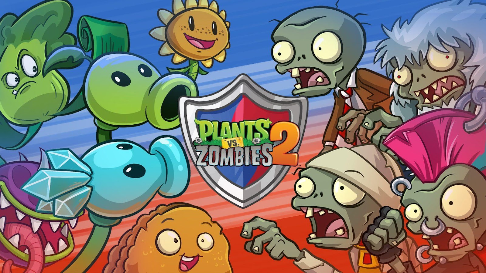  The Official Picture of Plants vs. Zombies 2 with its characters