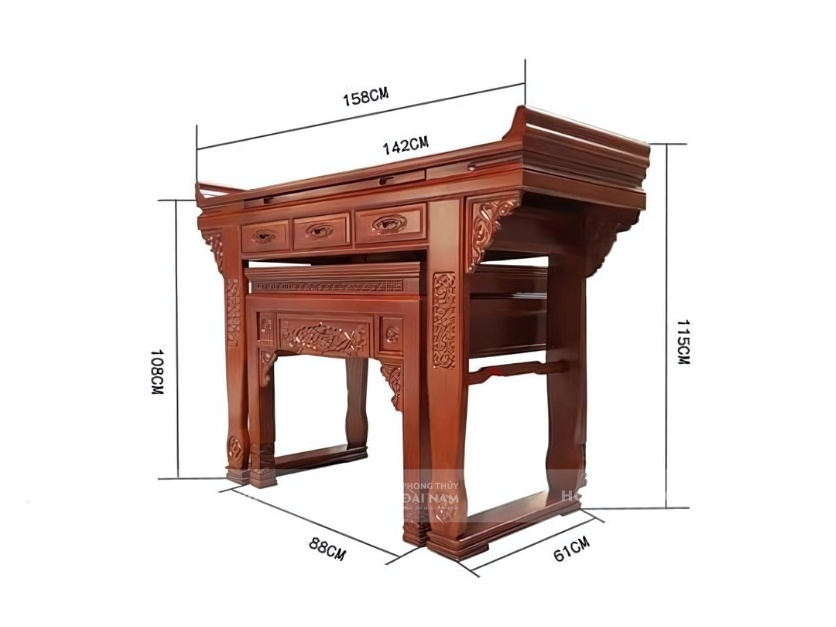 Kích thước bàn thờ gia tiên theo phong thủy