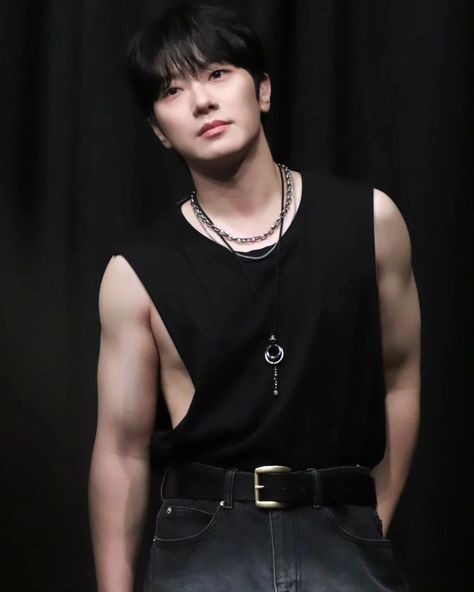 This contains an image of: MINHWAN on a black outfit 