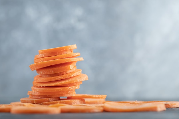 A stack of carrot slices