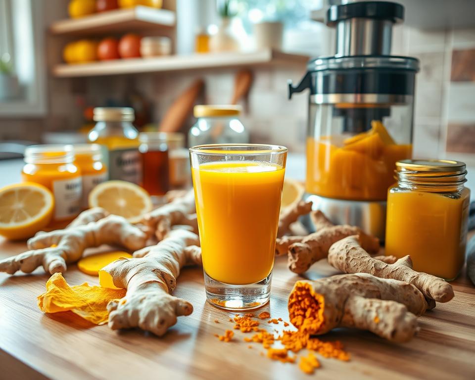 Ginger Turmeric Shot Preparation