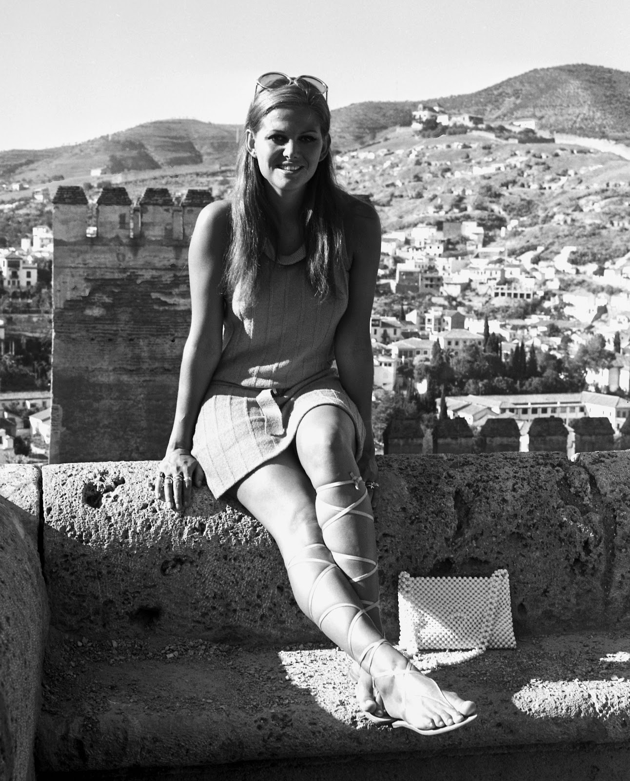 Claudia Cardinale during a visit to the Alhambra on January 1, 1968, Granada, Spain. | Source: Getty Images