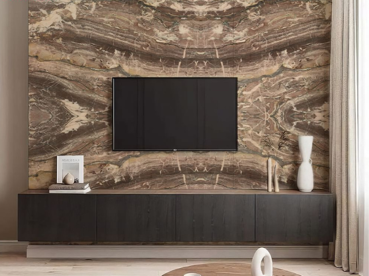 Brown alligator marble on wall cladding