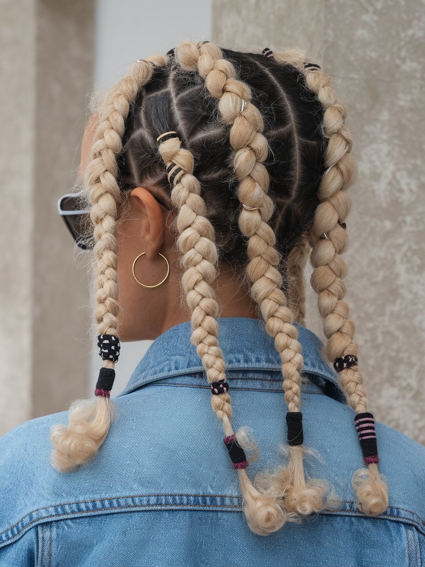 30. Braids with Hair Rings and Cuffs