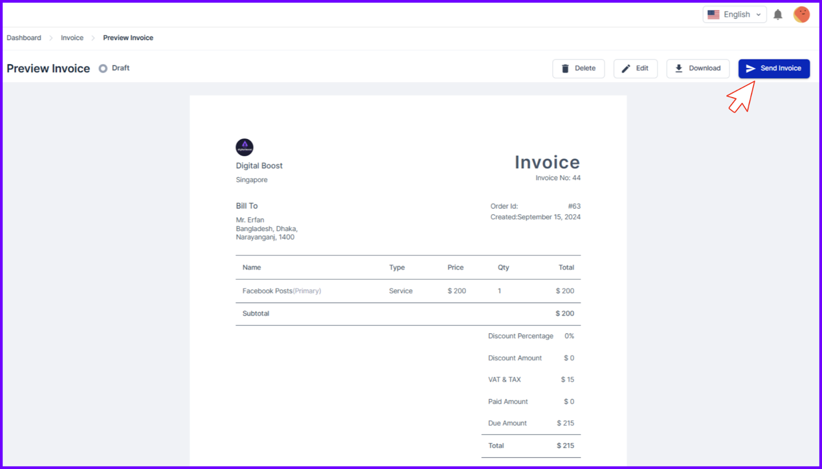 Review Invoice